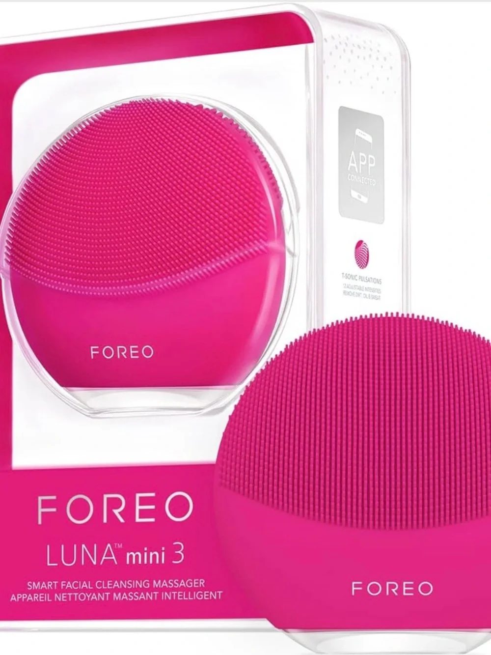 FOREO LUNA Mini 3 Smart Facial Cleansing Massager NIB Pink